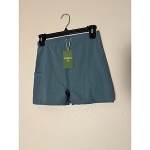 NWT‎ Halara Women's S Teal High Waisted Biker Shorts Side Pocket